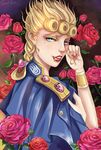  bad_id bad_pixiv_id blonde_hair blue_eyes braid earrings eyebrows eyelashes fang flower from_side genderswap genderswap_(mtf) giorno_giovanna grin hair_ornament heart heart_hair_ornament jacket_on_shoulders jewelry jojo_no_kimyou_na_bouken lip_piercing lipstick looking_at_viewer makeup mole mole_under_eye mw nail_polish piercing red_lipstick red_nails rose signature single_braid smile solo upper_body wrist_cuffs 