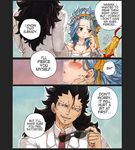  1girl black_hair fairy_tail gajeel_redfox levy_mcgarden lucy_heartfilia rusky 