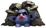  closed_eyes full_body gen_3_pokemon moai no_humans nosepass outstretched_arms pearl7 pokemon pokemon_(creature) rock simple_background statue white_background 