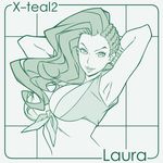  laura_matsuda monochrome solo street_fighter x-teal2 