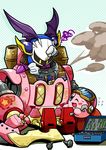  goggles kirby kirby:_planet_robobot kirby_(series) mask mecha meta_knight nintendo screwdriver smoke sweat wings wrench 