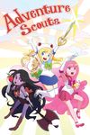  adventure_time apple axe black_hair blonde_hair blue_eyes cake_(adventure_time) cat fionna marceline_abadeer multiple_girls pink_hair princess_bonnibel_bubblegum red_eyes sword vampire weapon 