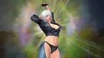  3d angel_(kof) animated animated_gif bouncing_breasts breasts cleavage female large_breasts snk solo the_king_of_fighters the_king_of_fighters_xiv white_hair 