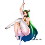  anklet areolae blush breasts curvy green_eyes green_hair jassycoco jewelry kid_icarus kid_icarus_uprising large_breasts lm_(legoman) long_hair nail_polish necklace nipples nude open_mouth palutena pole pole_dancing pussy single_thighhigh smile solo stripper_pole thick_thighs thighhighs tiara toenail_polish uncensored very_long_hair white_legwear wide_hips 