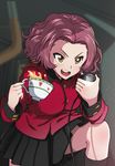  bad_id bad_pixiv_id brown_eyes cup girls_und_panzer intercom kanau military military_uniform red_eyes rosehip short_hair solo spill st._gloriana's_military_uniform teacup uniform 