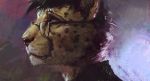  2019 anthro black_hair black_nose cheetah digital_media_(artwork) digital_painting_(artwork) eyewear felid feline fur glasses hair headshot_portrait mammal nomax portrait solo spots spotted_fur yellow_eyes yellow_fur 