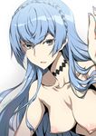  blue_hair braid breasts french_braid grey_eyes hanging_breasts joy_ride kiznaiver long_hair looking_at_viewer nipples nude open_mouth small_breasts solo sonozaki_noriko 