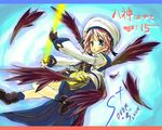  boshinote character_name fingerless_gloves gloves hair_ornament hat lyrical_nanoha magical_girl mahou_shoujo_lyrical_nanoha mahou_shoujo_lyrical_nanoha_a's solo translated waist_cape wallpaper wings x_hair_ornament yagami_hayate 