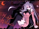  bat breasts crescent_moon halloween happy_halloween head_wings highres jewelry medium_breasts moon necklace original panties pantyshot pantyshot_(sitting) pumpkin senmu sitting solo thighhighs thighs underwear wallpaper 