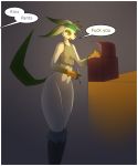  anthro big_eyes bottomless clothed clothing dialogue eeveelution english_text female flat_chested gloves green_eyes headband hi_res leafeon long_legs nintendo pen pok&eacute;mon pok&eacute;mon_(species) pussy r-mk rinx_valentine solo solo_focus standing text thick_thighs thigh_gap video_games vulgar wide_hips 