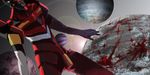  bad_id bad_pixiv_id blood blood_splatter dutch_angle eva_02 evangelion:_3.0_you_can_(not)_redo flares geisha-geisha- highres mecha moon neon_genesis_evangelion no_humans planet rebuild_of_evangelion 