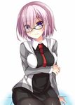  breast_hold fate/grand_order kuzuyu megane pantyhose seifuku shielder_(fate/grand_order) 