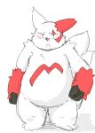  2016 anthro belly kota&acute; male nintendo overweight overweight_male pok&eacute;mon pok&eacute;mon_(species) simple_background solo video_games white_background zangoose 