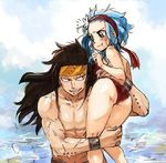  1girl ass black_hair fairy_tail gajeel_redfox levy_mcgarden rusky 