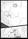  bad_id bad_pixiv_id blush book camisole chloe_von_einzbern closed_eyes couch ear_licking fate/kaleid_liner_prisma_illya fate_(series) finger_in_mouth greyscale illyasviel_von_einzbern kneehighs licking long_hair lying monochrome multiple_girls on_back one_side_up open_mouth panties short_shorts shorts side_ponytail sleep_molestation sleeping smile tear_tear0320 underwear upshorts yuri 