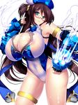  1girl artist_request breasts brown_hair character_request cleavage gigantic_breasts glasses mikan_(5555) 