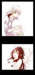  baby blue_eyes comic family if_they_mated ips_cells kuma_(bloodycolor) long_hair mother_and_daughter multiple_girls ruby_rose rwby silver_eyes tired weiss_schnee white_hair yuri 