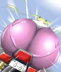  ass bakuon!! blonde_hair bodysuit female huge_ass lapiness motorcycle pov_ass solo suzunoki_rin twintails 