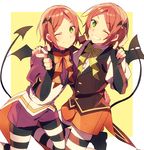  2wink ;) aoi_hinata aoi_yuuta bad_id bad_pixiv_id bat_hair_ornament brothers ensemble_stars! green_eyes hair_ornament halloween male_focus mi_(hixi816) multiple_boys one_eye_closed orange_hair siblings smile twins 