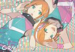  2wink aoi_hinata aoi_yuuta brothers ensemble_stars! green_eyes headphones looking_at_another lying male_focus multiple_boys on_back orange_hair ryou_(kaleidoscope) siblings twins 