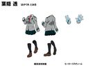  1girl concept_art gloves hagakure_tooru invisible no_humans school_uniform skirt translation_request white_background 