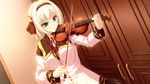  cynthia_orlando game_cg highres instrument ribbons ryuuyoku_no_melodia short_hair tenmaso uniform violin whirlpool white_hair 
