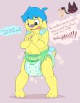  age_regression anthro blush canine cub cuddlehooves demon diaper dog hi_res male mammal post_transformation surprise young 