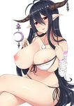  areola bandages bikini breasts danua granblue_fantasy horns mizunashi_kenichi nipples pointy_ears swimsuits 