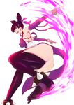  ass bare_shoulders black_hair breasts capcom detached_sleeves drill_hair fingerless_gloves gloves han_juri large_breasts purple_eyes short_hair solo street_fighter street_fighter_iv thighhighs twin_drills 