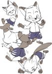  2016 anthro canine clothing fox male mammal manmosu_marimo simple_background sketch solo white_background young 