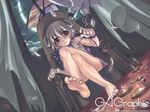  barefoot bird candle crossed_legs dutch_angle feathers feet gagraphic horns red_eyes short_hair sitting solo throne wallpaper wazakita 