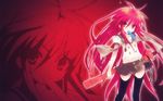  alastor_(shakugan_no_shana) food highres itou_noiji jewelry pendant popsicle red_hair school_uniform shakugan_no_shana shana sword thighhighs wallpaper weapon zoom_layer 