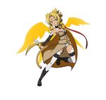  alicia_rue blonde_hair dark_skin detached_sleeves highres holding holding_weapon long_hair official_art open_mouth panties pointy_ears simple_background solo sword_art_online sword_art_online:_code_register thighhighs underwear weapon white_background white_legwear white_panties wings yellow_eyes 