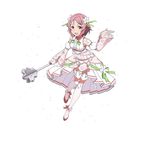  detached_sleeves full_body highres lisbeth official_art open_mouth pink_eyes pink_hair short_hair simple_background solo sword_art_online sword_art_online:_code_register thighhighs white_background white_legwear 
