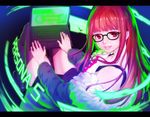  bad_id bad_pixiv_id computer glasses laptop long_hair looking_at_viewer nuei parted_lips persona persona_5 sakura_futaba smile solo 