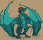  animal_genitalia anthro balls claws dragon lycosa male membranous_wings multi_arm multi_limb sheath simple_background solo winged_arms wings 