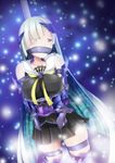  bdsm bondage bound breasts brynhildr_(fate) fate/prototype fate/prototype:_fragments_of_blue_and_silver fate_(series) gag highres large_breasts long_hair looking_at_viewer restrained silver_hair solo thighhighs very_long_hair yasume_yukito 