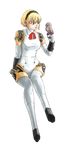  aegis_(persona) bird blonde_hair blue_eyes bodysuit full_body gyulbam highres owl parts_exposed persona persona_3 robot_joints short_hair solo transparent_background 