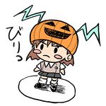  biribiri misaka_mikoto pumpkin rakkyo school_uniform solo to_aru_kagaku_no_railgun to_aru_majutsu_no_index 
