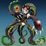  claws cthulhu_mythos musora nyarlathotep orb original personification red_eyes smile socks tentacles thighhighs white_hair 