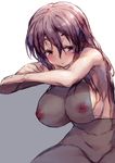  blush breasts brown_eyes brown_hair kantai_collection large_breasts long_hair looking_at_viewer md5_mismatch nipples nude pola_(kantai_collection) redcomet solo 