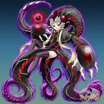  aura claws cthulhu_mythos musora nyarlathotep orb original personification red_eyes smile socks tentacles thighhighs white_hair 