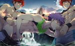 abs anal brothers cum cum_in_ass cum_in_mouth cum_while_penetrated drooling family fellatio group_sex male_focus masturbation mazjojo multiple_boys muscle outdoors pecs saliva sex siblings spitroast sucking summer threesome uncensored water wet yaoi 