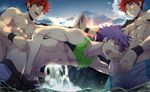  abs anal brothers cum cum_in_ass cum_in_mouth cum_while_penetrated drooling family fellatio group_sex male_focus masturbation mazjojo multiple_boys muscle outdoors pecs saliva sex siblings spitroast sucking summer threesome uncensored water wet yaoi 