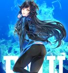  1girl ahri ass black_hair league_of_legends solo whisker_marks yellow_eyes 