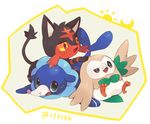  bad_pixiv_id bird cat gen_7_pokemon hideko_(l33l3b) litten no_humans owl pokemon pokemon_(creature) popplio rowlet transparent_background twitter_username 