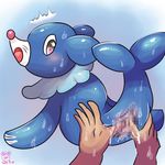  artist_request blush censored furry looking_back pokemon popplio pussy spread_pussy wet 