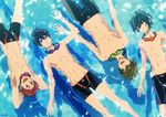  kirishima_ikuya male_focus maruko_tatsunari nanase_haruka_(free!) official_art shiina_asahi swimsuit tachibana_makoto topless 