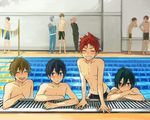  aqua_hair bad_id bad_pixiv_id bare_shoulders black_hair blue_eyes blue_hair blush child closed_eyes drain_(object) free! gakuran goggles goggles_around_neck goggles_on_head green_hair grin gym_uniform high_speed! highres indoors jammers kirishima_ikuya kirishima_natsuya lane_line male_focus male_swimwear multiple_boys nanase_haruka_(free!) pink_hair pool red_eyes red_hair school_uniform serizawa_nao shigino_kisumi shiina_asahi shirtless smile string_of_flags swim_briefs swim_cap swimwear tachibana_makoto younger yuzudaze 