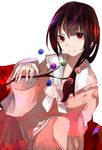  absurdres black_hair branch highres houraisan_kaguya jeweled_branch_of_hourai long_sleeves ogami_ren red_eyes simple_background sketch solo touhou white_background wide_sleeves 